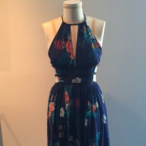 Express Silk Maxi Dress with Cut-Out Detail!